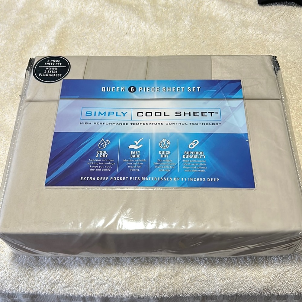 6pcs cool sheet set size queen new